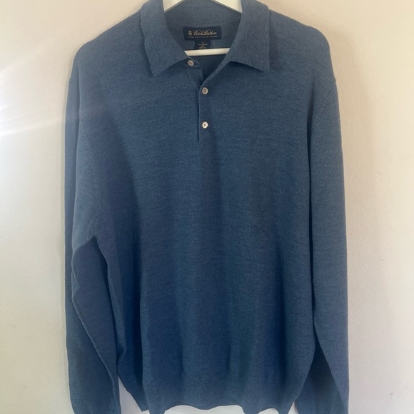 Brooks Brothers Blue Crewneck Sweater merino wool 312 - Picture 10 of 10